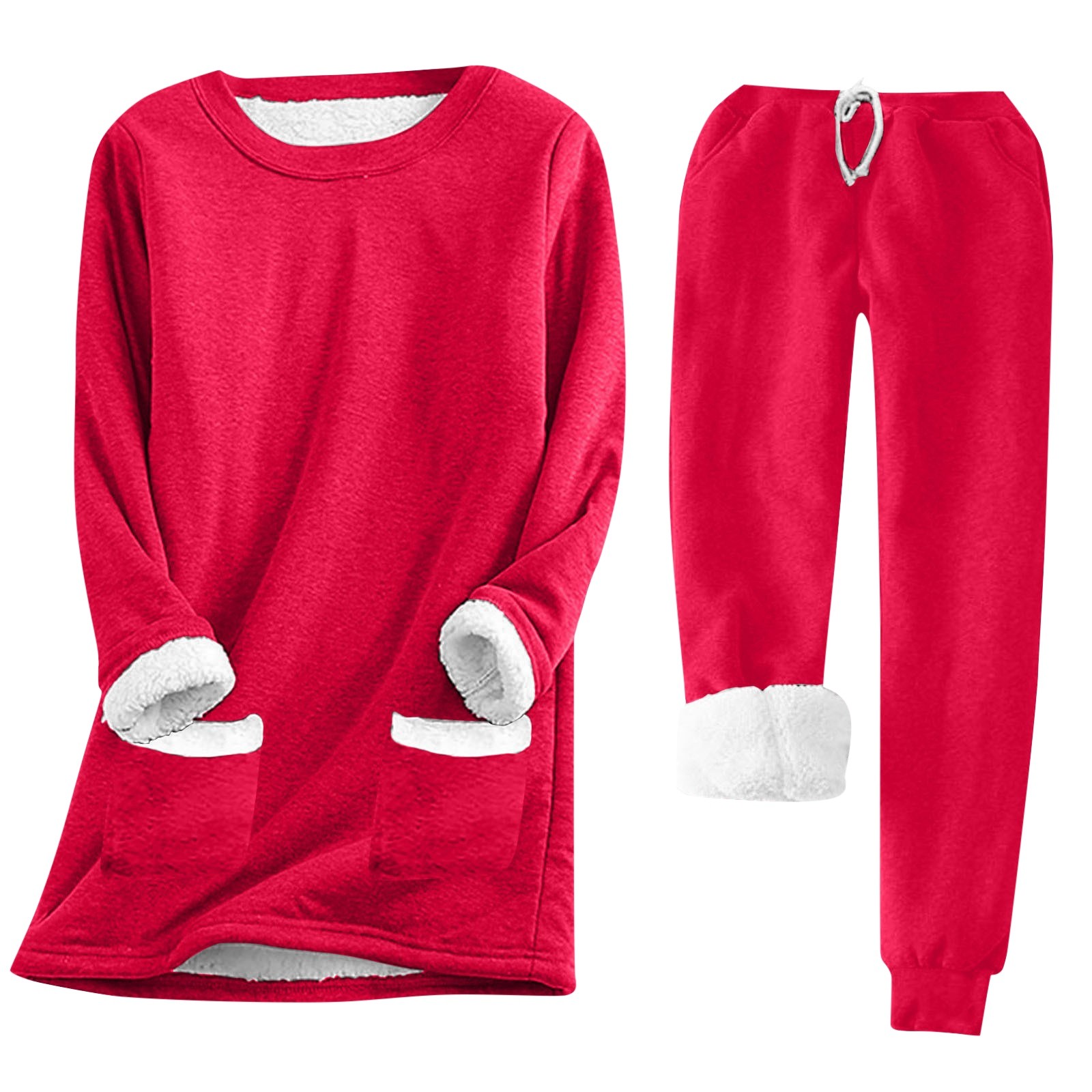 Kcodviy Women Autumn And Winter Thickened Velvet Comfortable Casual Solid Color Pocket Mid Length Slim Warm Suit Women'S Thermal Tops Sleeveless Women Thermal Top Sleeveless Men Thermal Tops Underwear